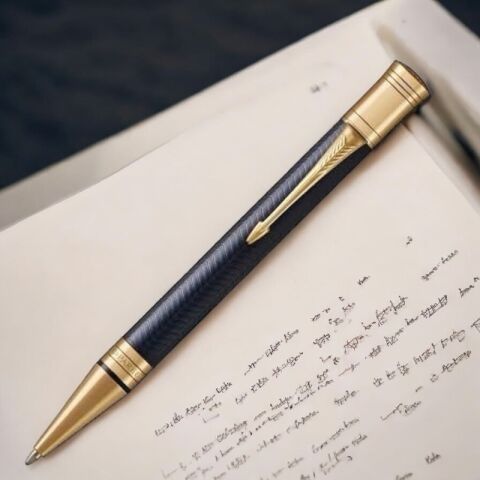 Parker Duofold Prestij Mavi Chevron Tükenmez Kalem
