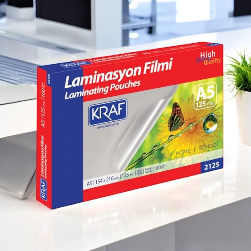Kraf Laminasyon Filmi Parlak A5 125 Mic. 100’Lü
